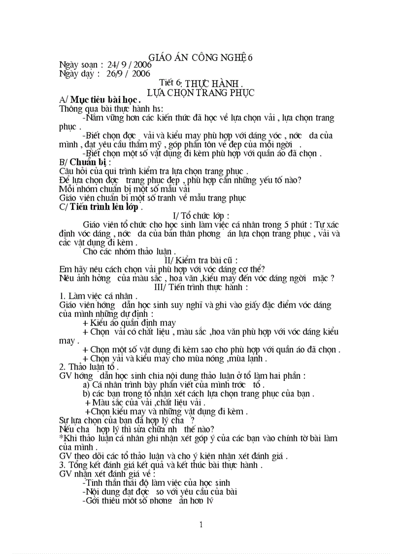 image for page Giao an cong nghe lop 6