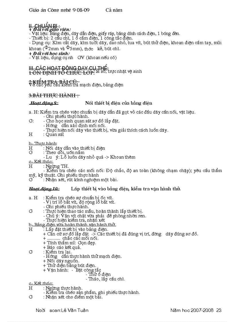 image for page Giao an Cong Nghe lop 8 08 09