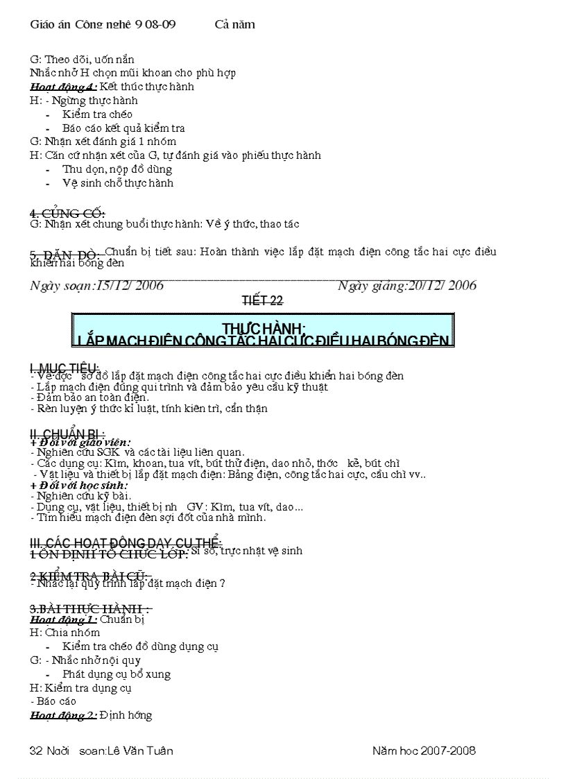 image for page Giao an Cong Nghe lop 8 08 09