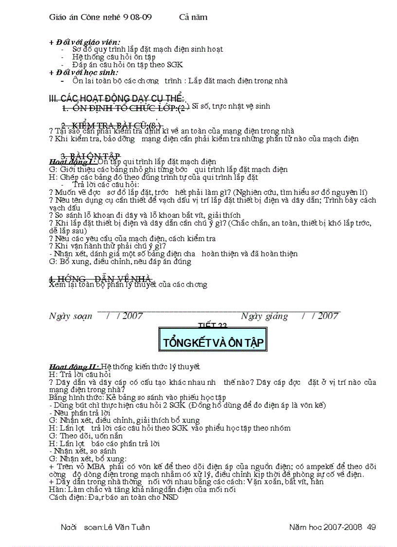 image for page Giao an Cong Nghe lop 8 08 09