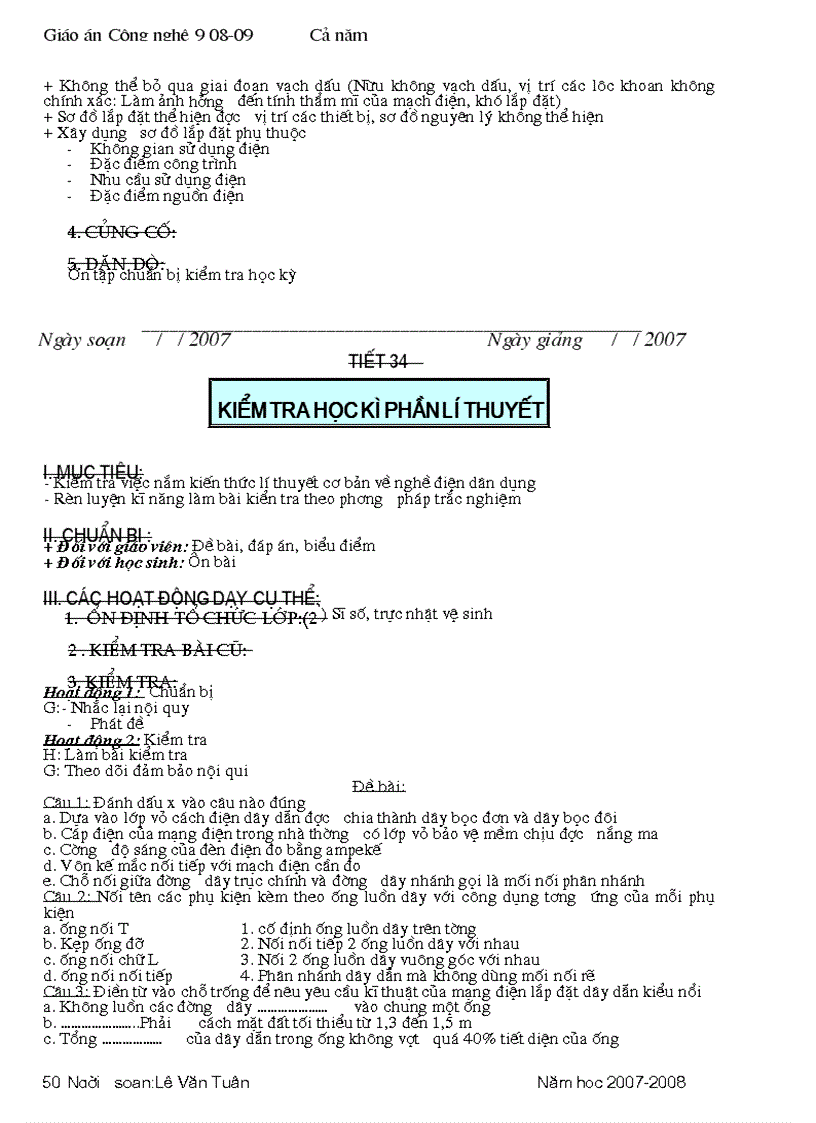 image for page Giao an Cong Nghe lop 8 08 09