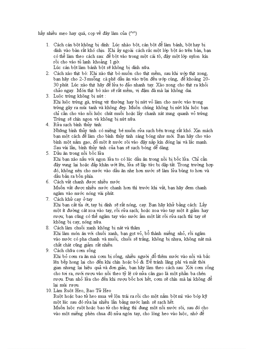 image for page Mẹo vặt nấu ăn