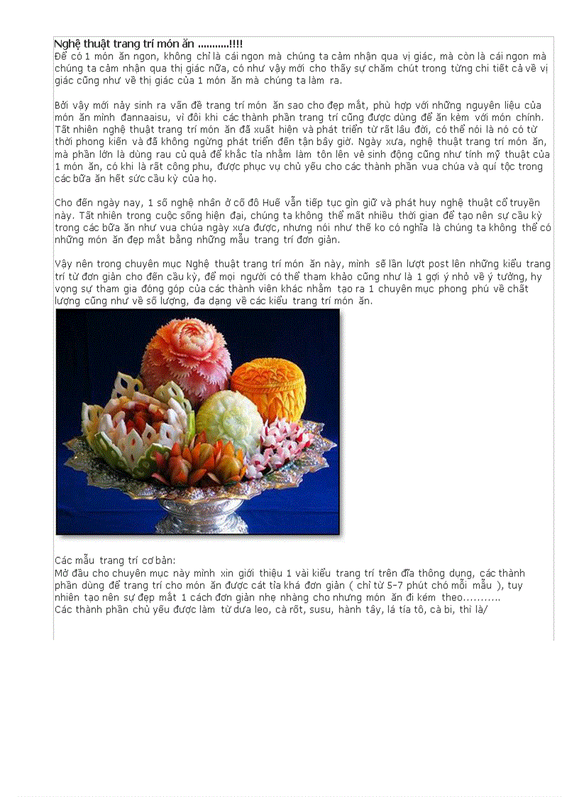 image for page Nghệ thuật trang trí món ăn
