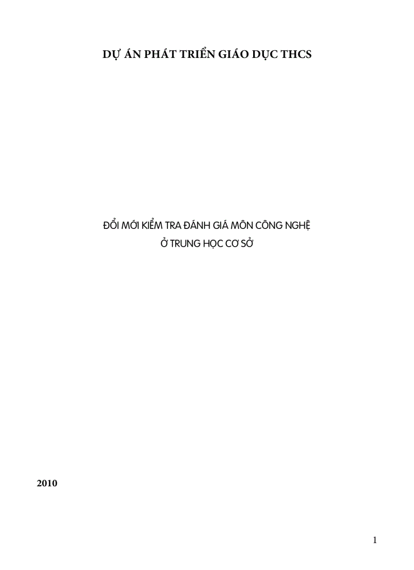 image for page Tài liệu Đổi mới KT ĐG môn Công Nghệ THCS