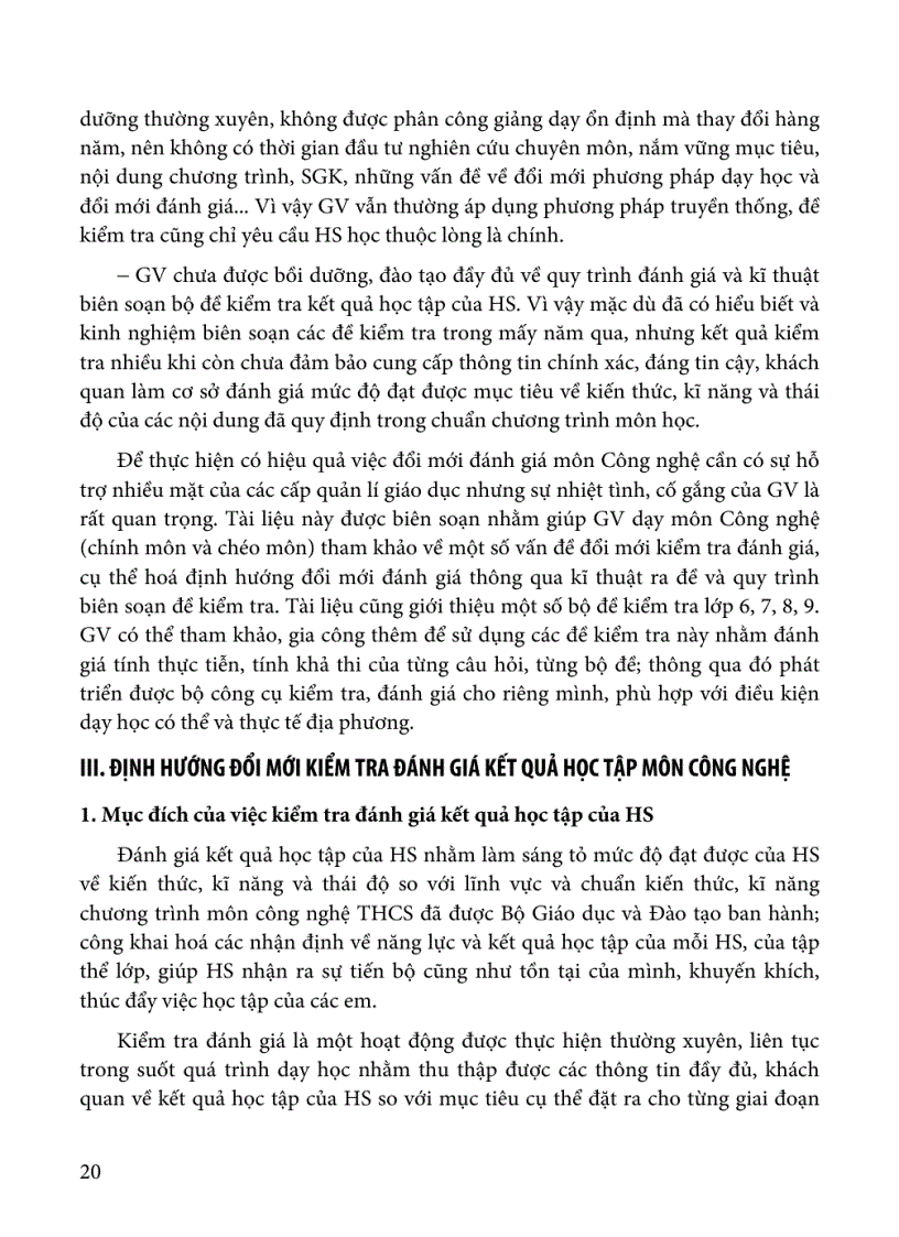 image for page Tài liệu Đổi mới KT ĐG môn Công Nghệ THCS