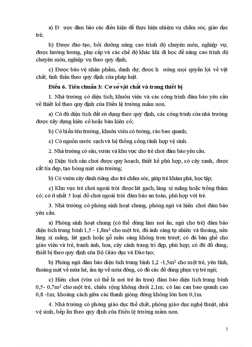 image for page THÔNG TƯ Ban hành Quy định về Tiêu chuẩn đánh giá chất lượng giáo dục trường mầm non