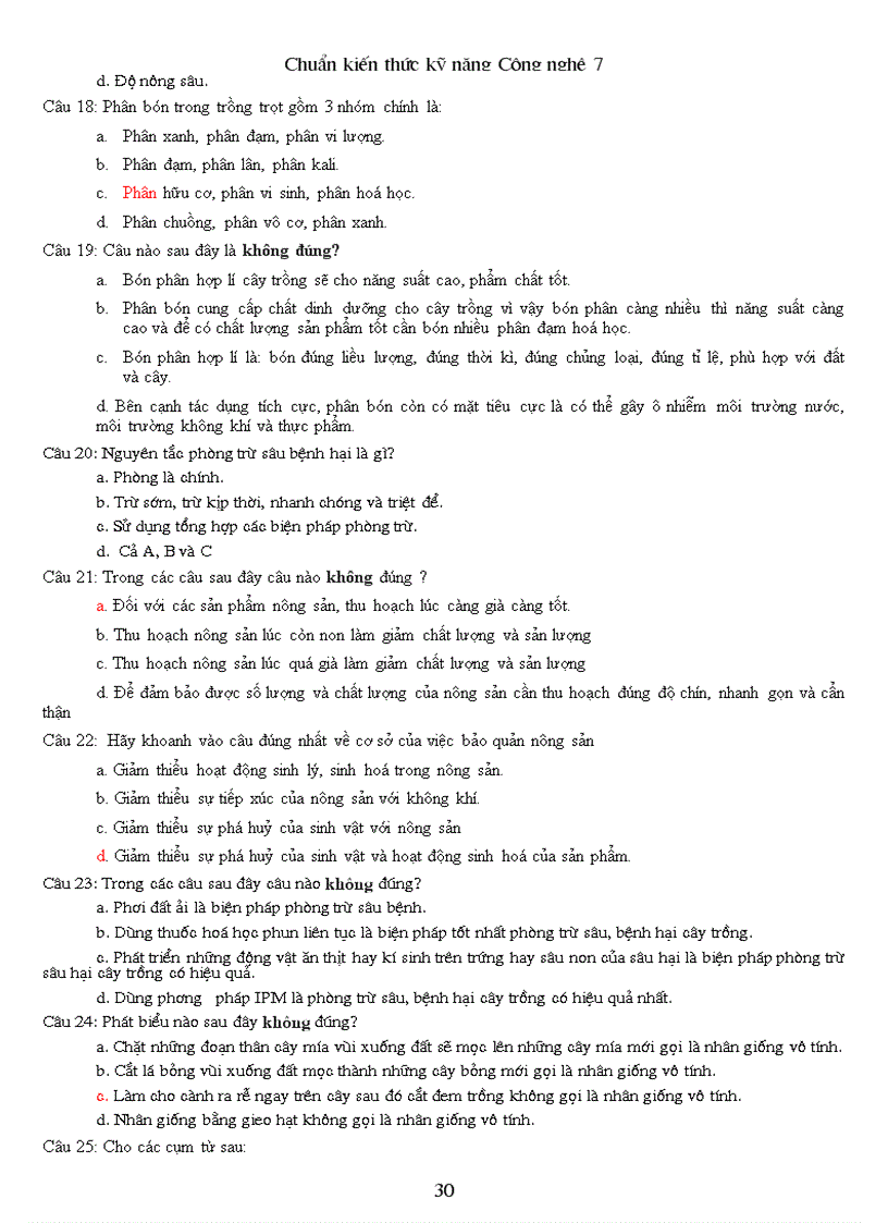 image for page Chuẩn kt kn công nghệ 7