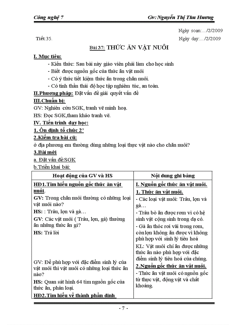 image for page Công nghệ 7 HKII