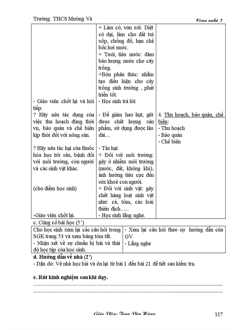 image for page Công nghệ 7 Kì I Chuẩn kiến thức kĩ năng