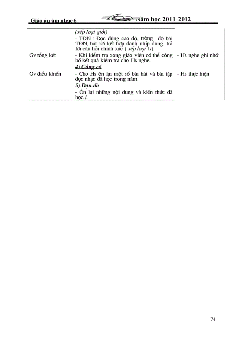 image for page Giáo án âm nhạc 6