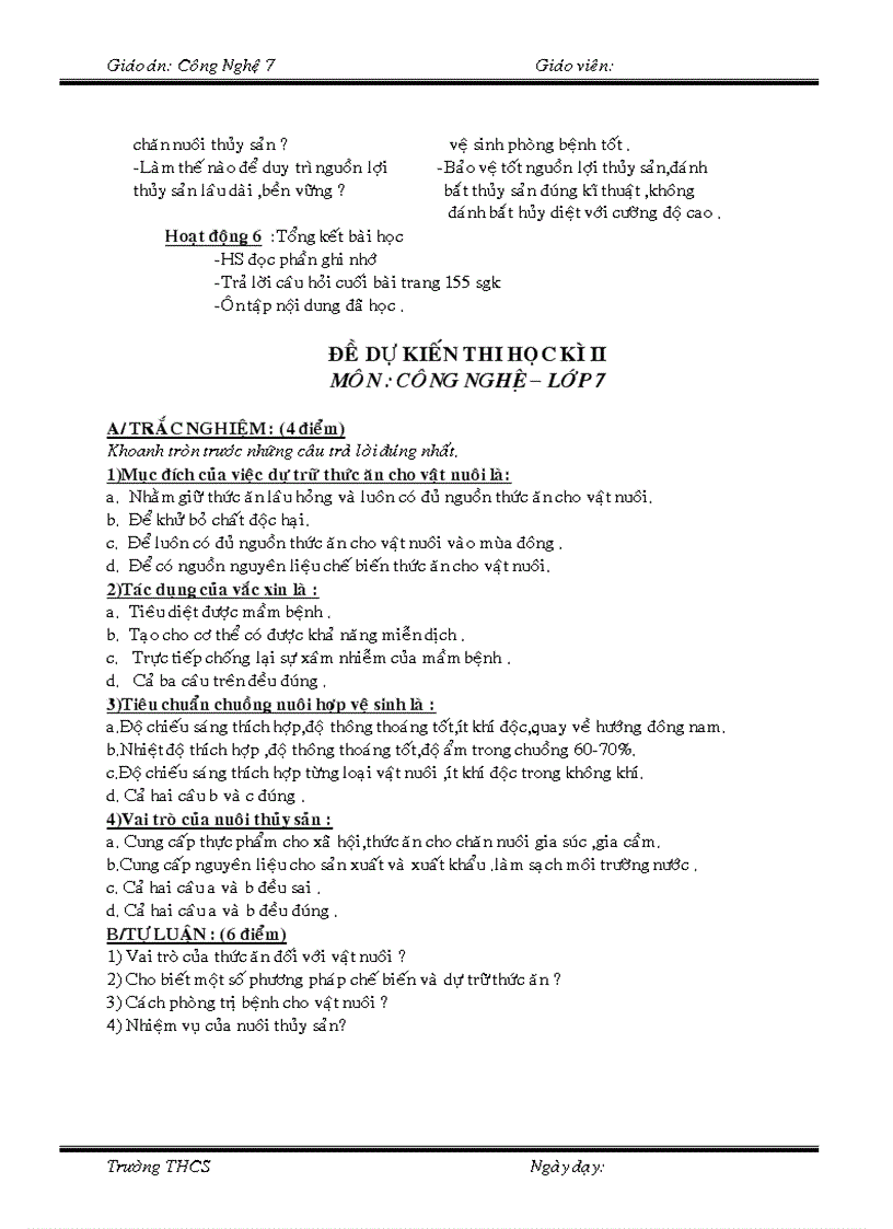 image for page Giáo án CN 7 Full