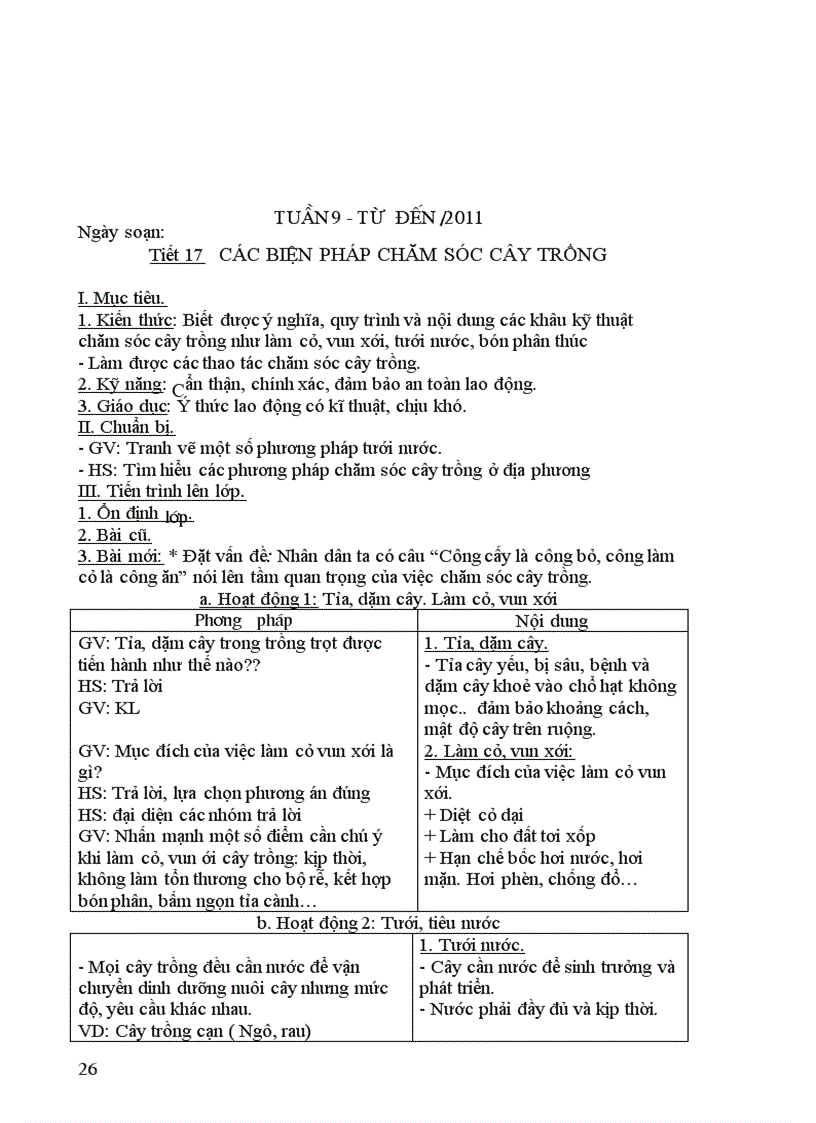 image for page Giáo án CN7 năm học 2011 2012