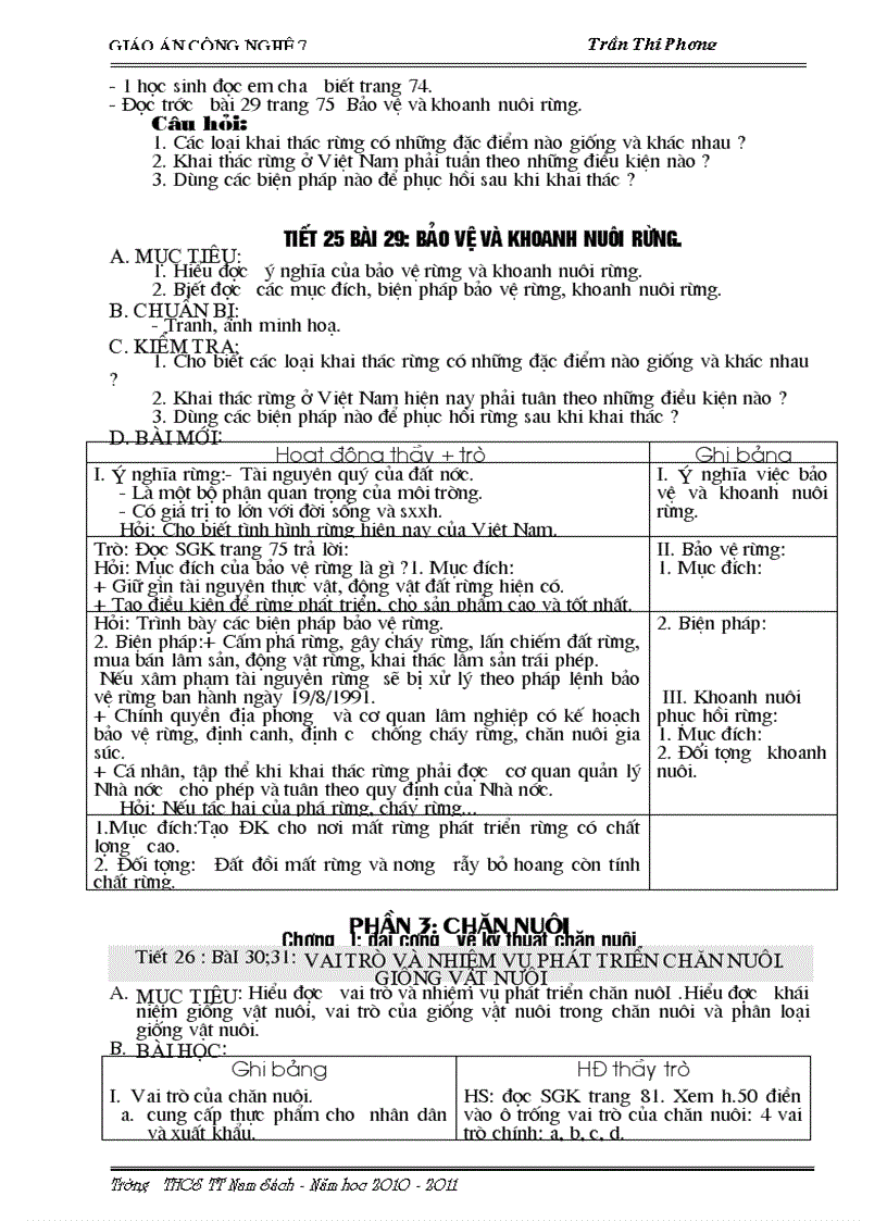 image for page Giao an cong nghe 7 2010 2011