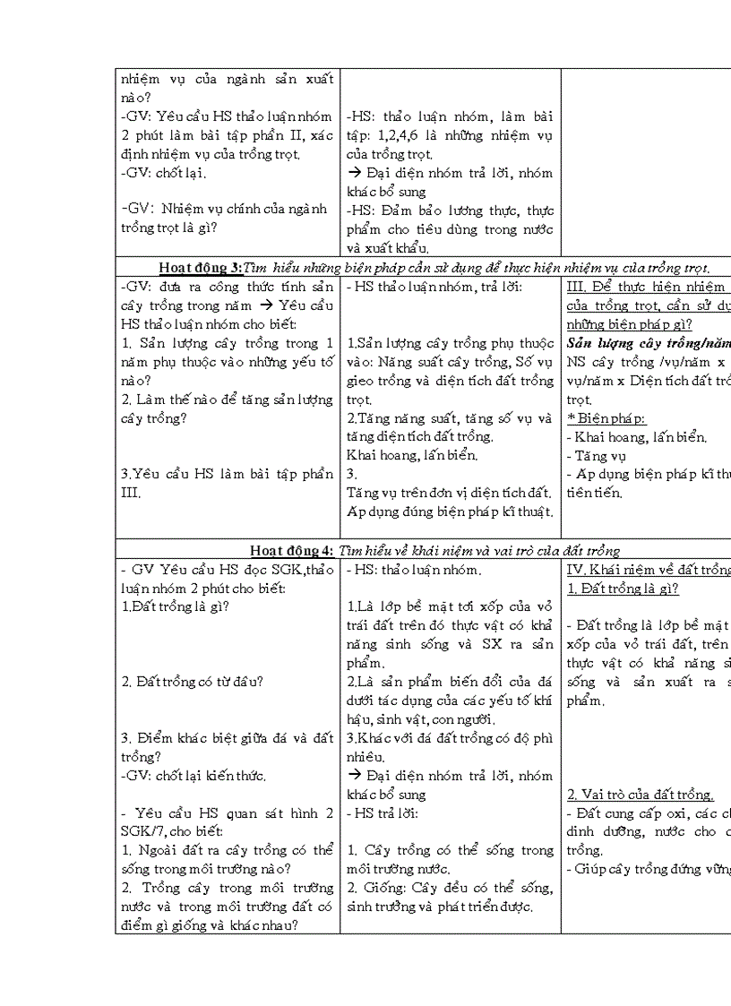 Giáo án công nghệ 7 3 cột cả năm