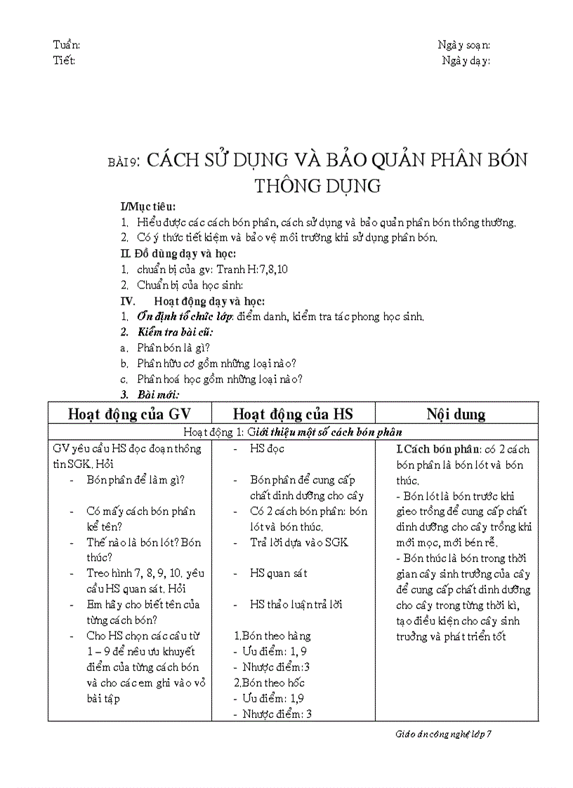 image for page Giao an cong nghe 7 chuong 1