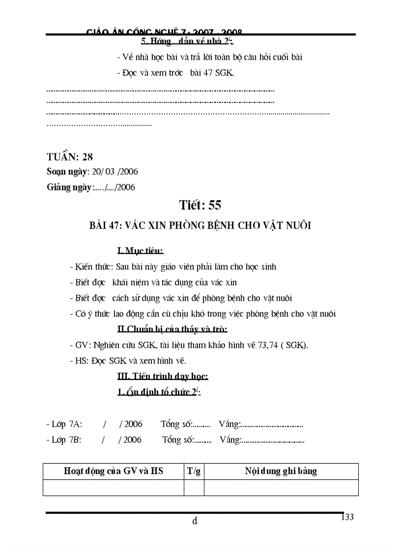 image for page Giáo án công nghệ 7 cực hay mới