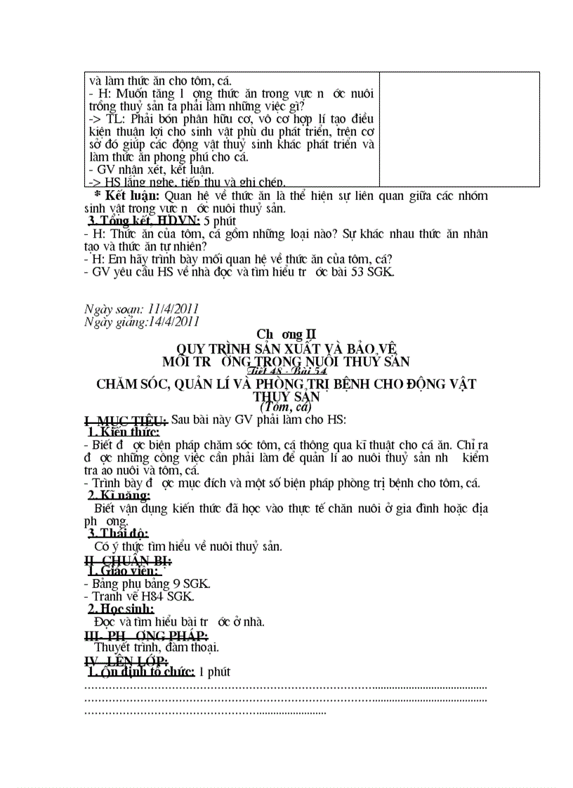 image for page Giáo án Công nghệ 7 kỳ II