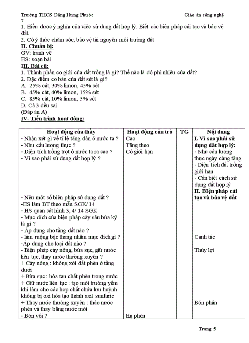image for page Giáo án Công nghệ HK1