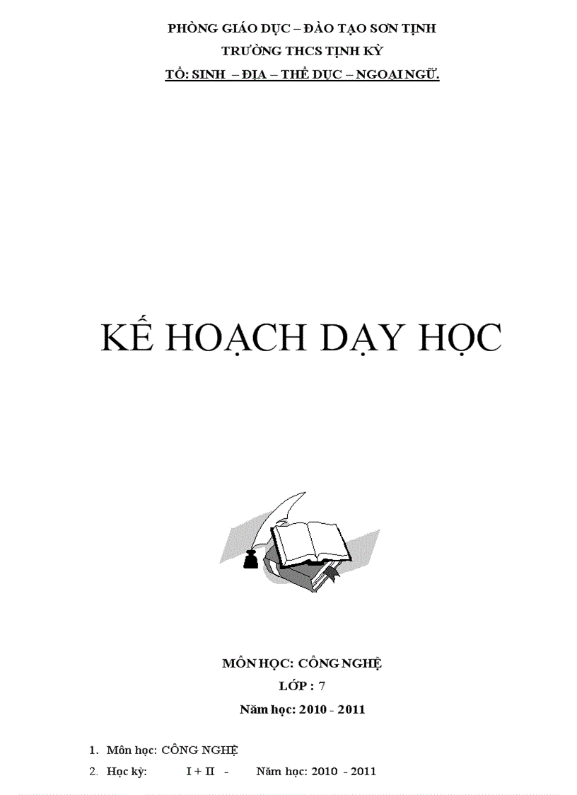 Kế hoạch dạy học mẫu quảng ngãi