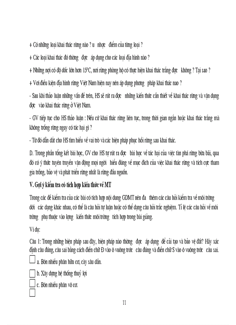 image for page Tích hợp giáo dục môi trường trong Cn 7