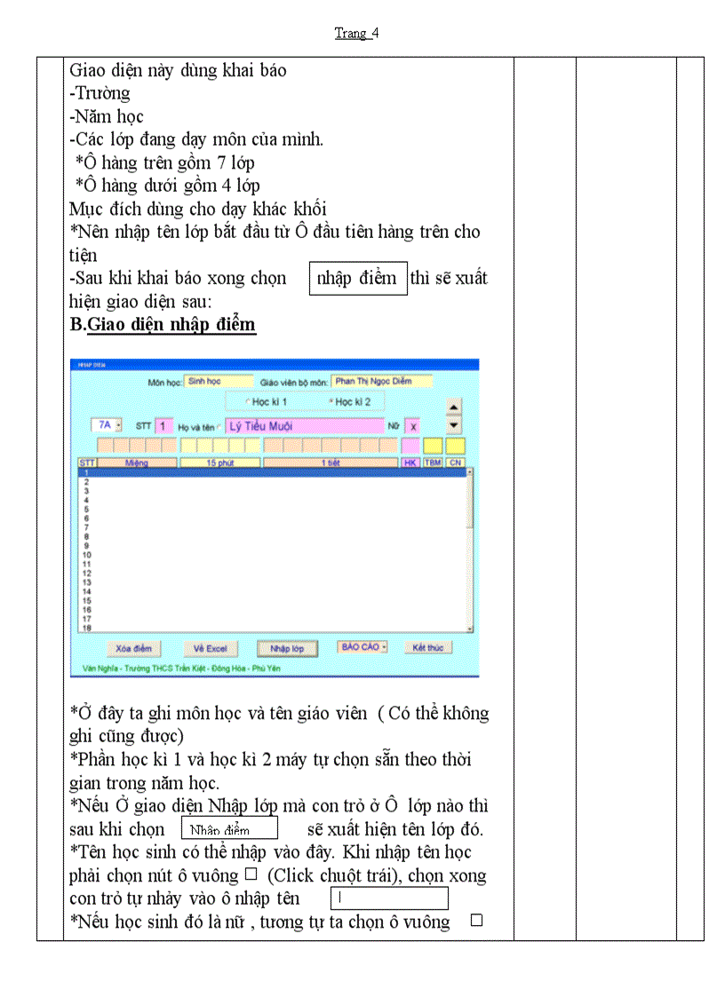image for page Bảng thuyet minh Phan mem nhap diem