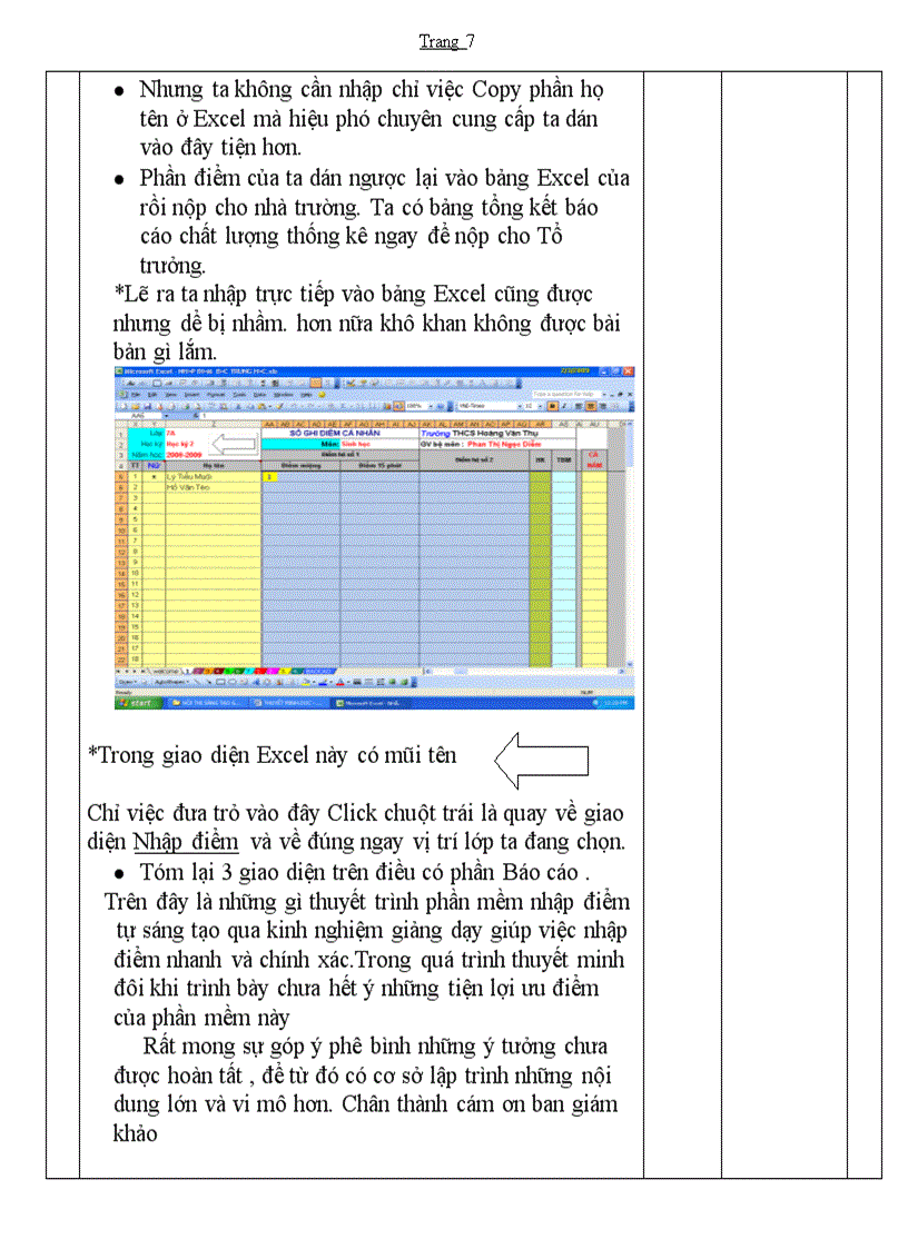 image for page Bảng thuyet minh Phan mem nhap diem