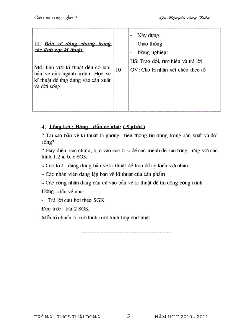 image for page Bo Giao An cong Nghe 8 Chuan