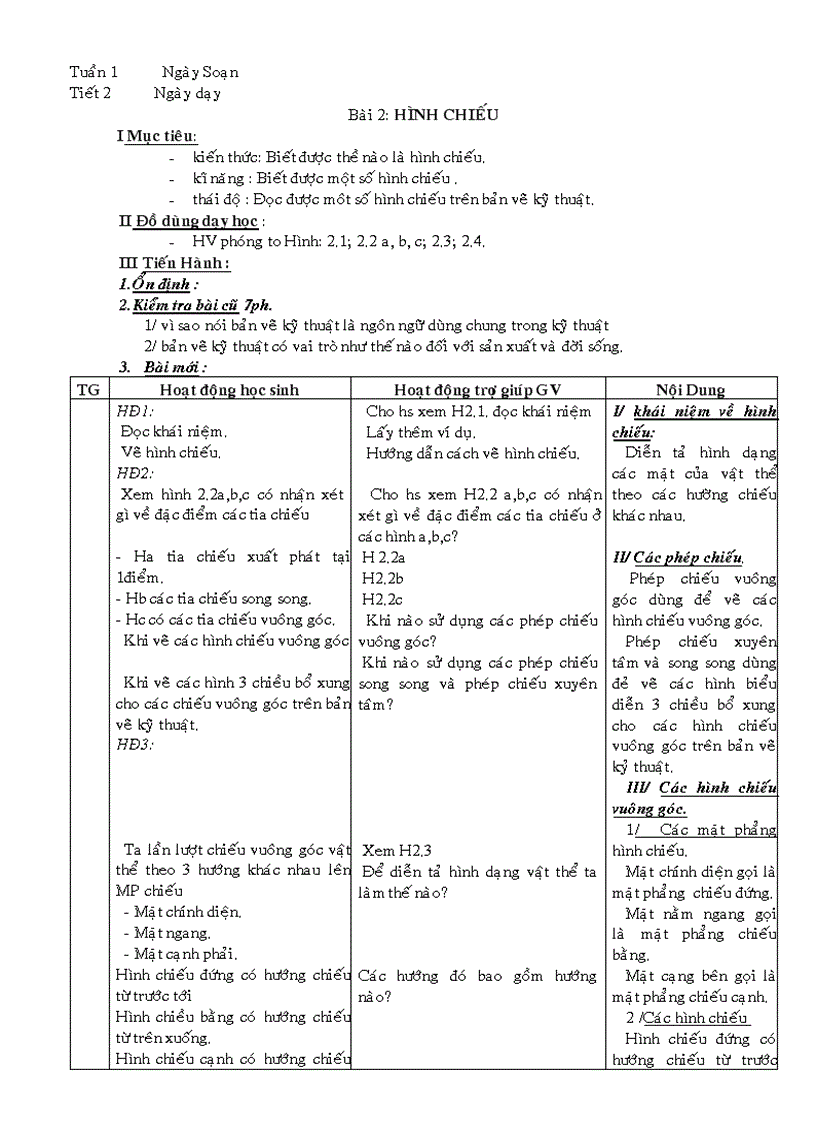 Công nghệ 8 4 cột