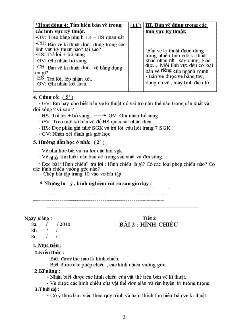 image for page Công nghệ 8 từ tiết 1 10 2 cột chuẩn