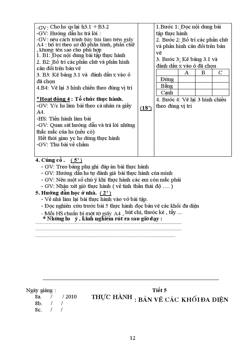 image for page Công nghệ 8 từ tiết 1 10 2 cột chuẩn