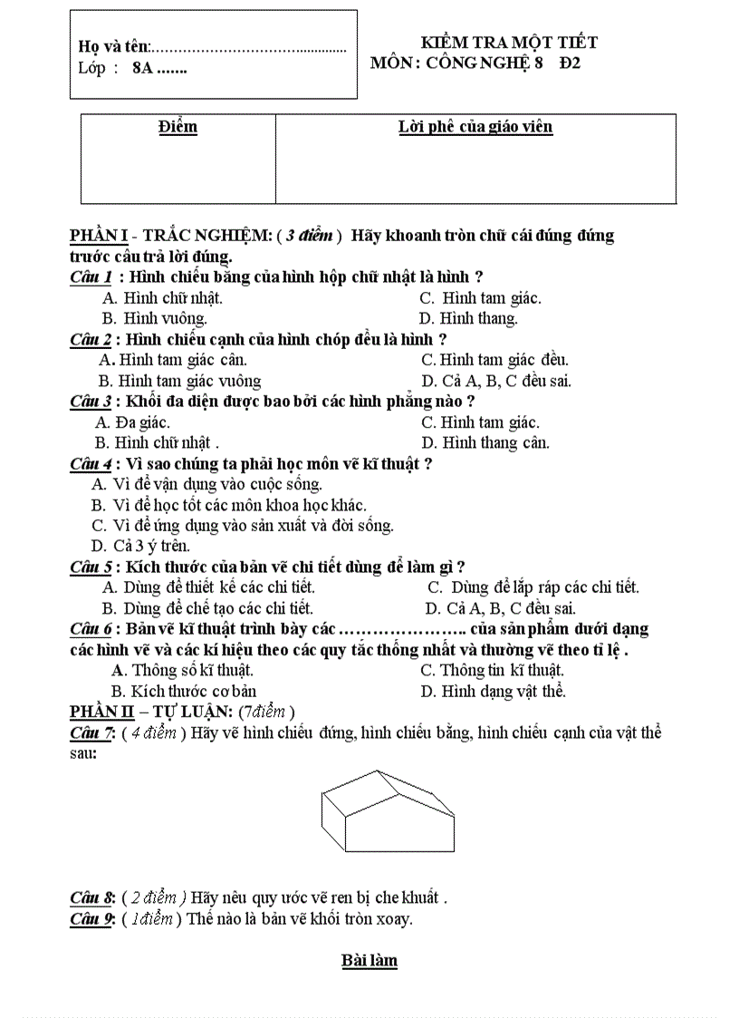 image for page Đề kt 1 t công nghệ 8 h ki i 2 đề