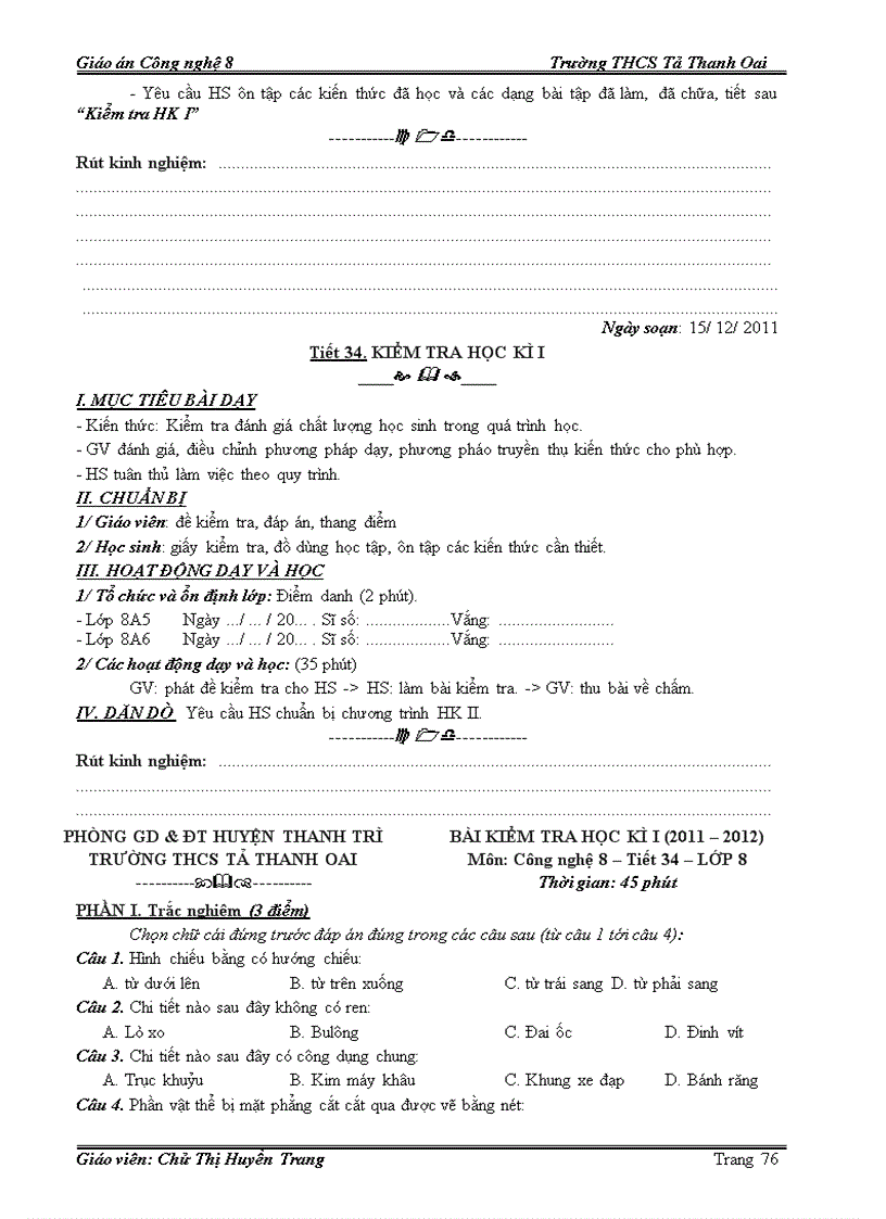 image for page GA công nghe 8 HKI 2011 2012