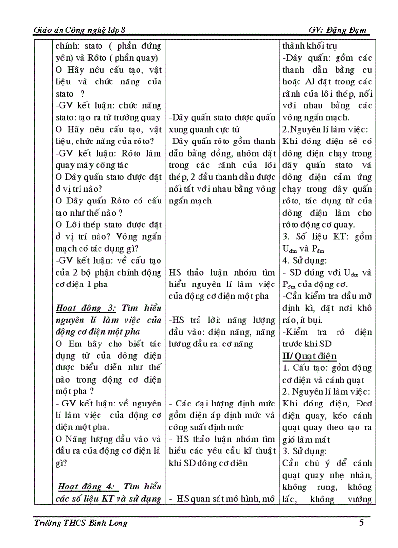 image for page Giáo án CN 8 3 cột Phần điện 08 09