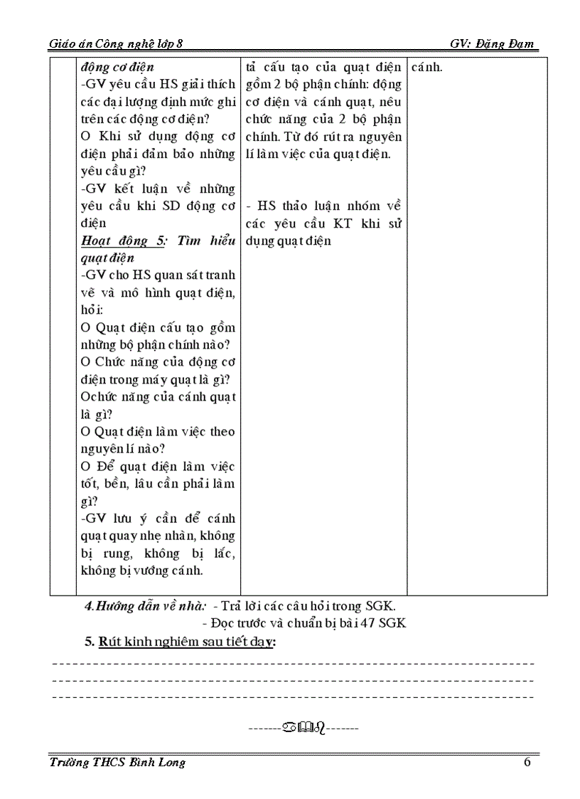 image for page Giáo án CN 8 3 cột Phần điện 08 09