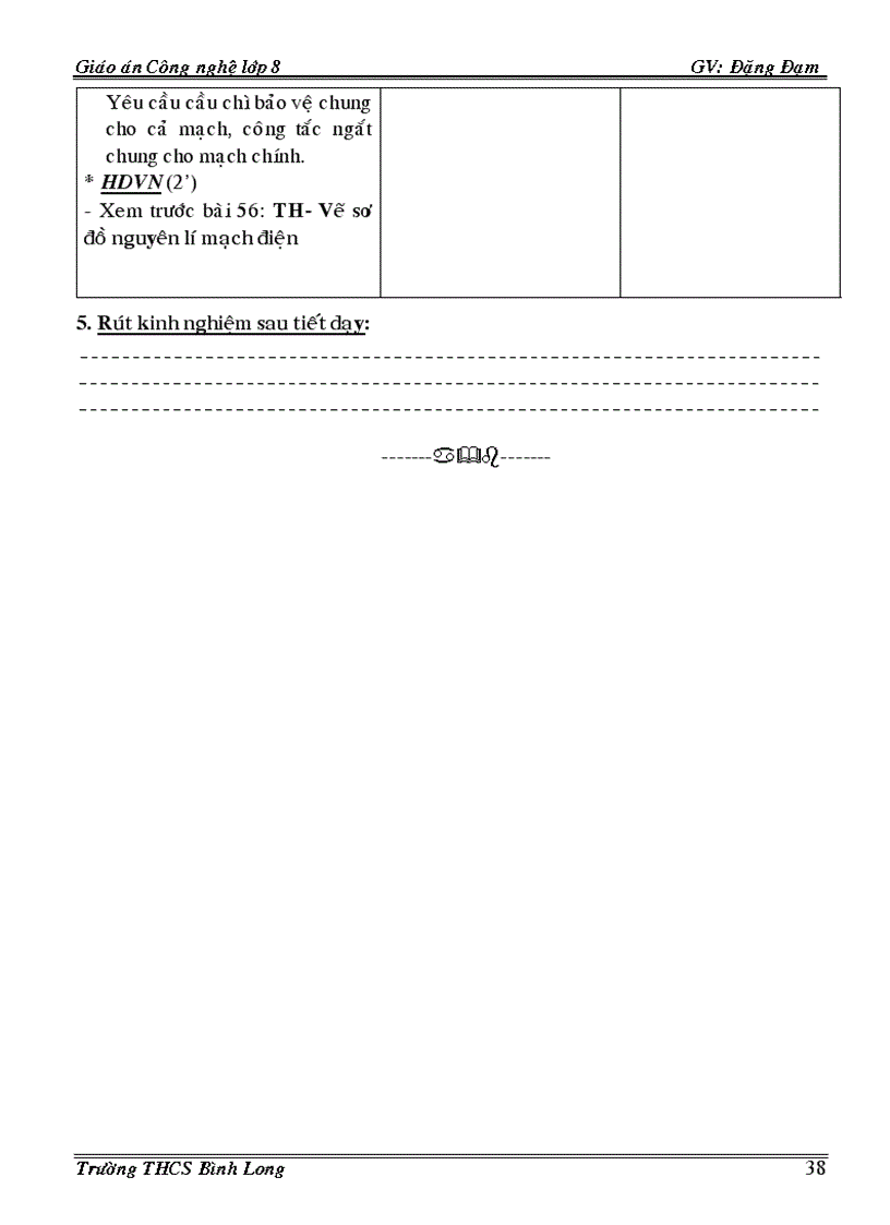 image for page Giáo án CN 8 3 cột Phần điện 08 09
