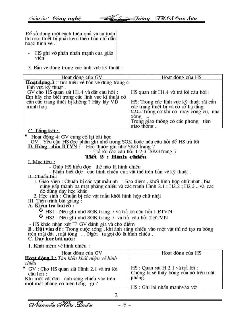 image for page Giáo an Công Nghê 8 09 10 Trọn bộ