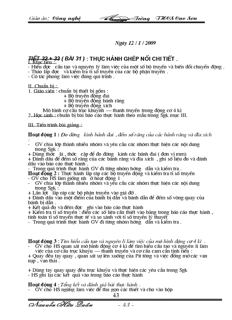 image for page Giáo an Công Nghê 8 09 10 Trọn bộ