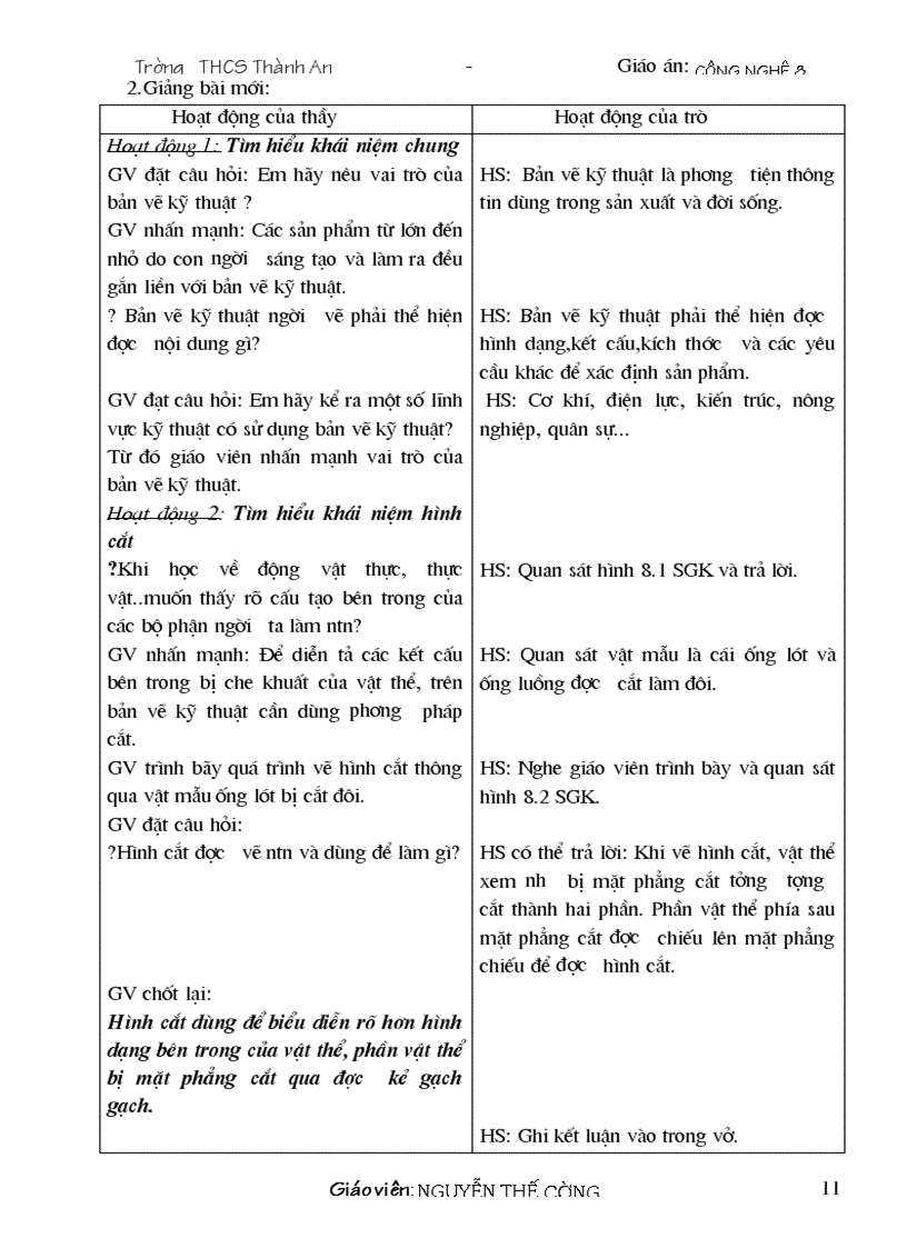 image for page Giáo án công nghệ 8 09 10 Đẹp