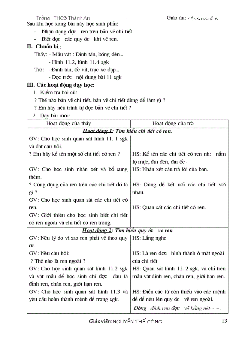 image for page Giáo án công nghệ 8 09 10 Đẹp