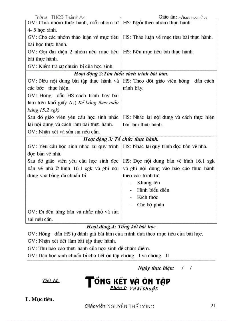 image for page Giáo án công nghệ 8 09 10 Đẹp