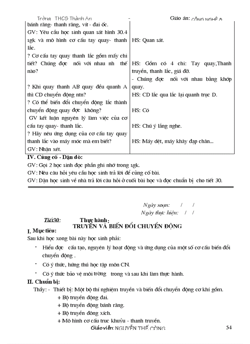 image for page Giáo án công nghệ 8 09 10 Đẹp