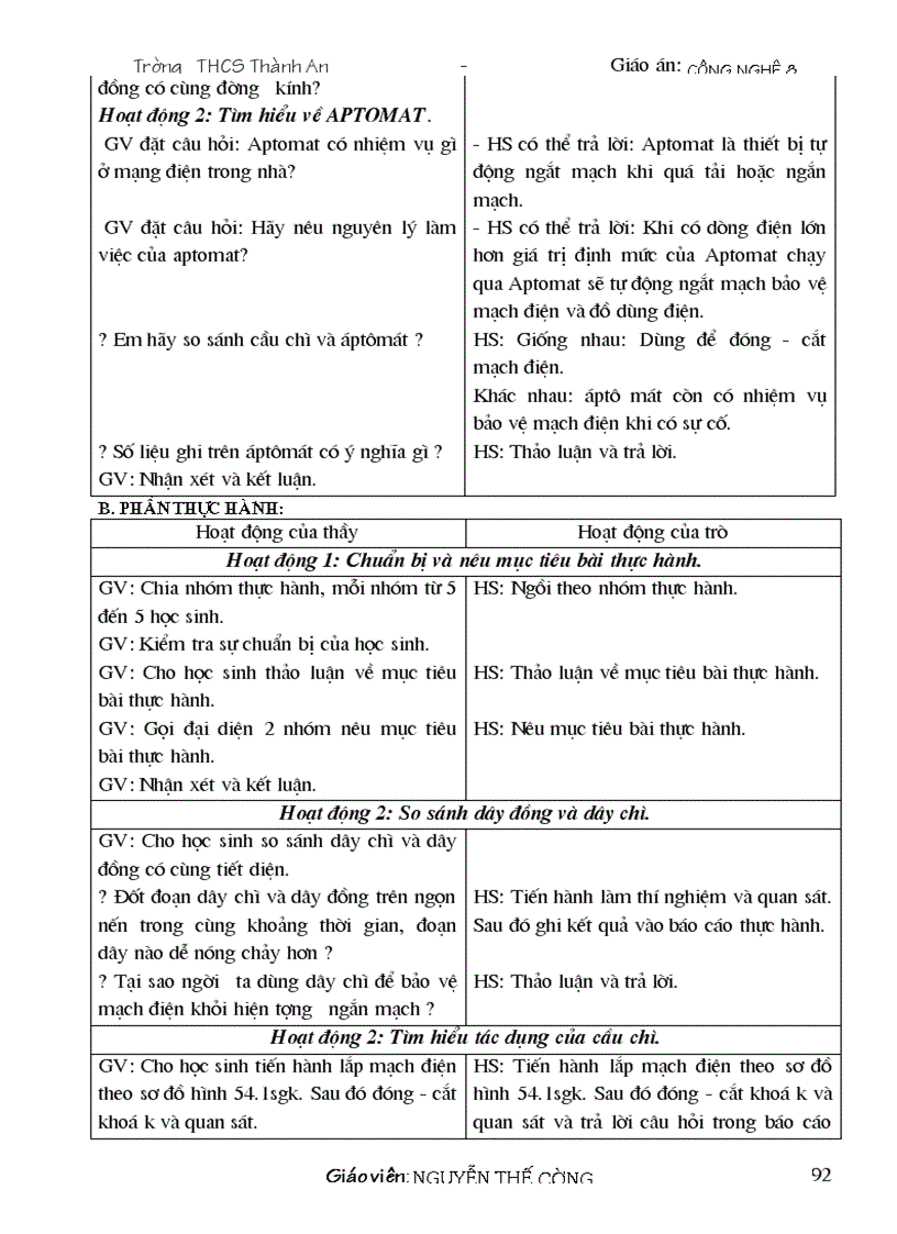image for page Giáo án công nghệ 8 09 10 Đẹp