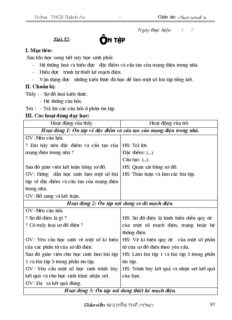 image for page Giáo án công nghệ 8 09 10 Đẹp
