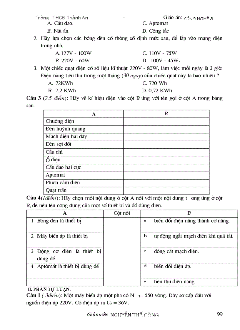 image for page Giáo án công nghệ 8 09 10 Đẹp