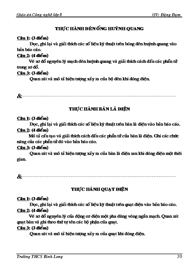 image for page Giáo án công nghệ 8 3 cột Phần điện 08 09