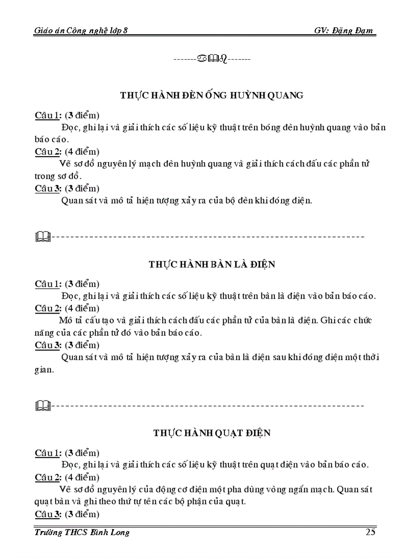 image for page Giáo án công nghệ 8 3 cột Phần điện 08 09