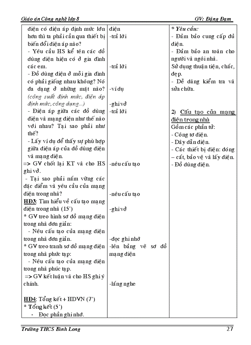 image for page Giáo án công nghệ 8 3 cột Phần điện 08 09