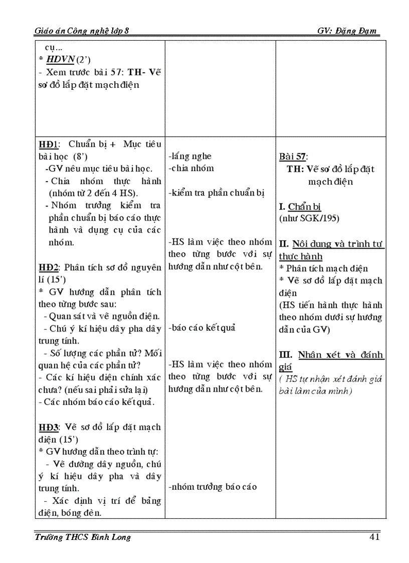 image for page Giáo án công nghệ 8 3 cột Phần điện 08 09