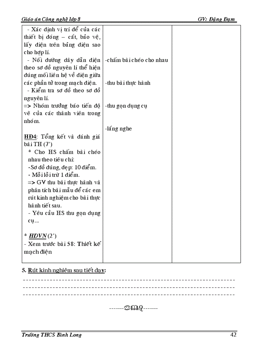 image for page Giáo án công nghệ 8 3 cột Phần điện 08 09