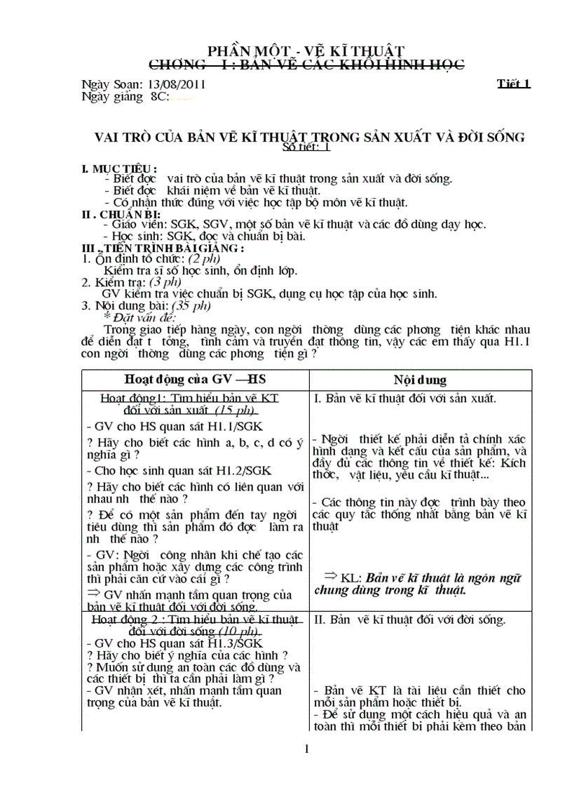 image for page Giáo án Công Nghệ 8 Chuẩn KT